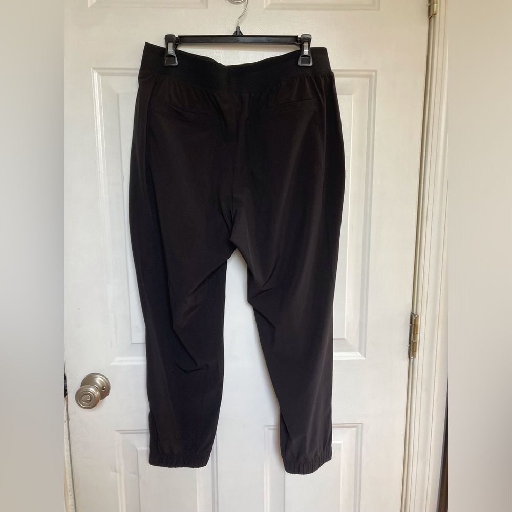 Athleta Black Workout Pant Lounge Gym Jogger Zip Ankle Pull Up Woman 10P